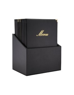 Boîte 20 protège-menus A4 Securit Classic noir