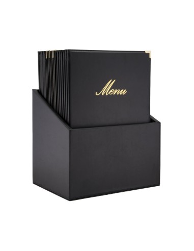 Boîte 20 protège-menus A4 Securit Classic noir