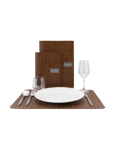 Set de table en cuir recycle Securit Leather marron - Durable
