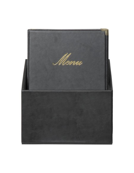 Boîte 20 protège-menus A4 Securit Classic noir