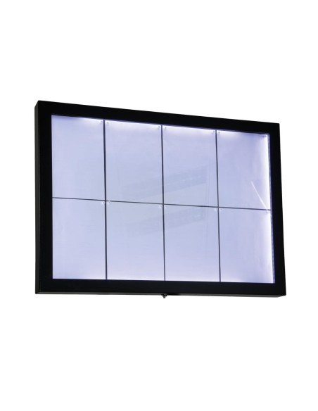 Porte-menu mural à LED blanches Securit 8xA4 - Noir