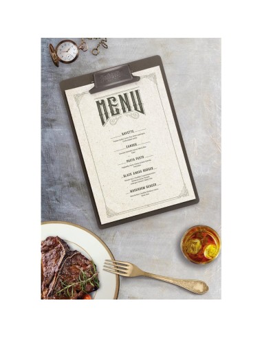 Planche porte-menu vintage A4 "Food & Drink" - Securit