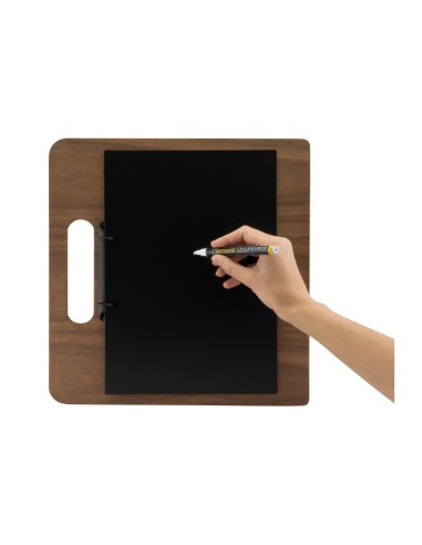 Planche porte-menu à anneaux Securit Walnut - bois laqué