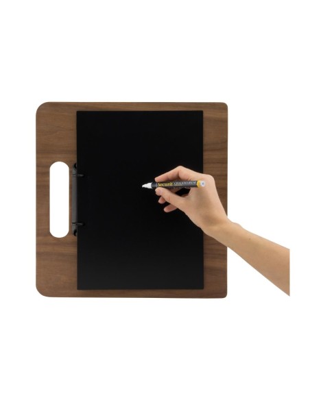 Planche porte-menu à anneaux Securit Walnut - bois laqué