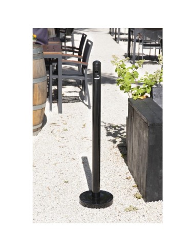 Cendrier poteau inox noir Securit 1m - 900 mégots