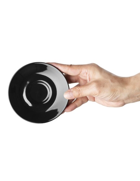 Soucoupes expresso Olympia Café noires 116mm - lot de 12