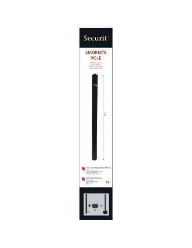 Cendrier poteau inox noir Securit 1m - 900 mégots
