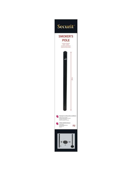 Cendrier poteau inox noir Securit 1m - 900 mégots