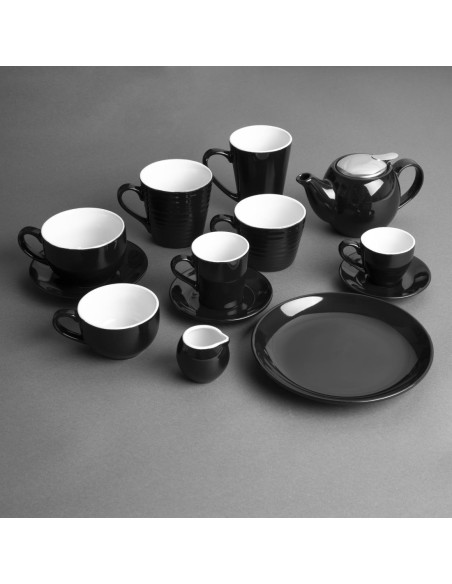 Soucoupes expresso Olympia Café noires 116mm - lot de 12