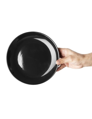 Assiettes creuses Olympia Café noires 205mm - lot de 12