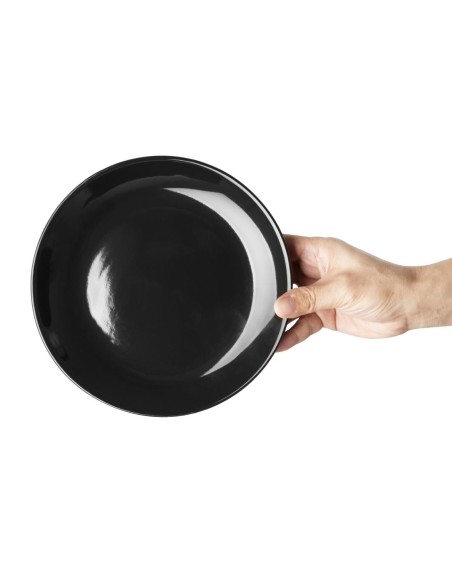 Assiettes creuses Olympia Café noires 205mm - lot de 12