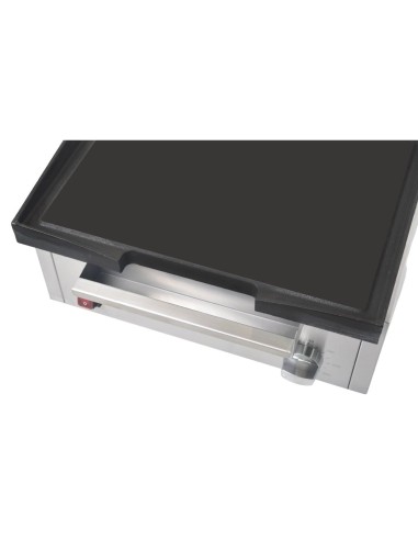 Plancha électrique Buffalo 1,8kW - Plaque fonte, thermostat 300°C