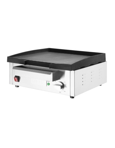 Plancha électrique Buffalo 1,8kW - Plaque fonte, thermostat 300°C