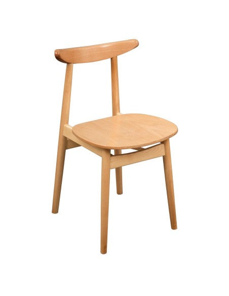 Chaises en bois courbé Fameg Cowhorn hêtre naturel - lot de 2