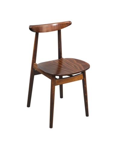 Chaises en bois courbé Fameg Cowhorn noyer naturel - lot de 2