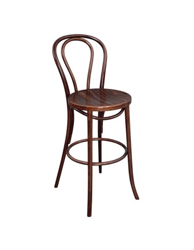 Tabouret haut bistro Fameg noyer - design vintage