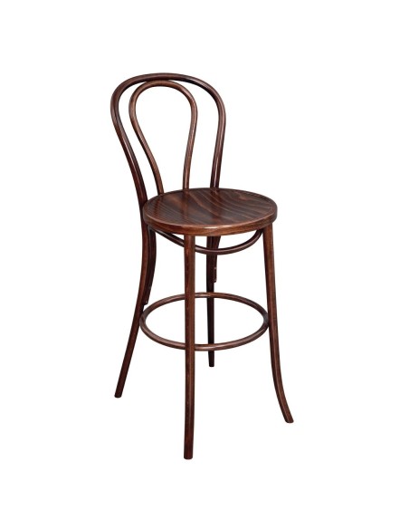 Tabouret haut bistro Fameg noyer - design vintage