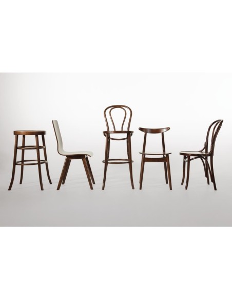 Tabouret haut bistro Fameg noyer - design vintage