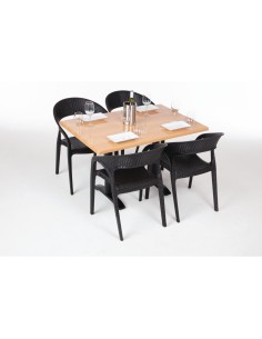 Plateau de table rectangulaire pré-percé Bolero - Hêtre 120x80 cm 2