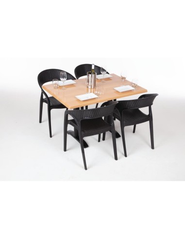 Plateau de table rectangulaire pré-percé Bolero - Hêtre 120x80 cm