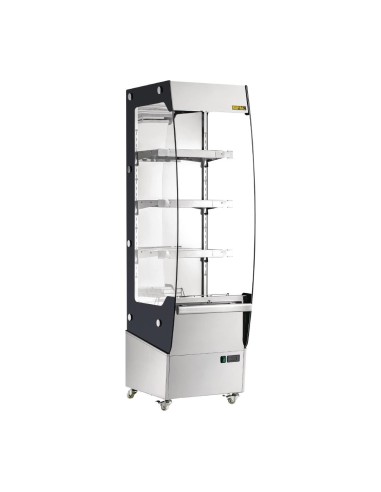 Vitrine libre-service chauffante slim Buffalo 220L - LED