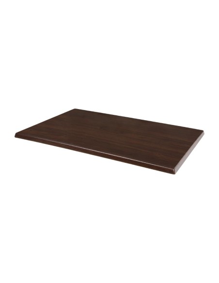 Plateau de table rectangulaire Bolero marron foncé - 120x80 cm