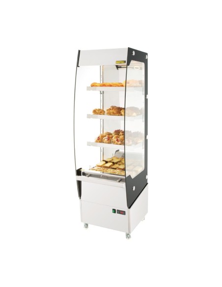 Vitrine libre-service chauffante slim Buffalo 220L - LED