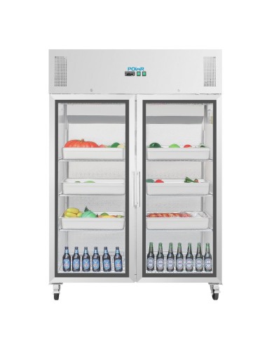 Vitrine réfrigérée Polar GN 2/1 1200L - 2 portes