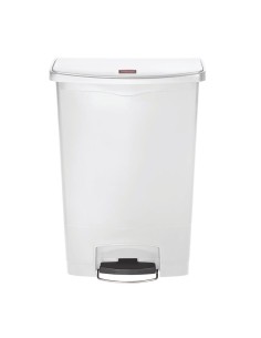 Poubelle à pédale Slim Jim 90 L blanche - Encombrement réduit