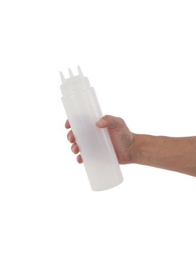 Bouteille souple transparente 681ml - Vogue, 3 embouts