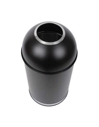 Poubelle dôme ouverte Bolero 40L noir mat