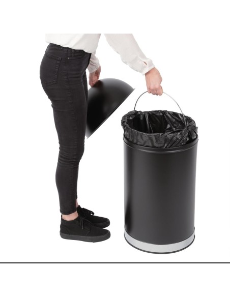 Poubelle dôme ouverte Bolero 40L noir mat