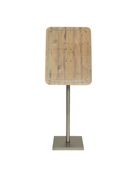 Porte-menu en bois Securit 4xA4 - Marron