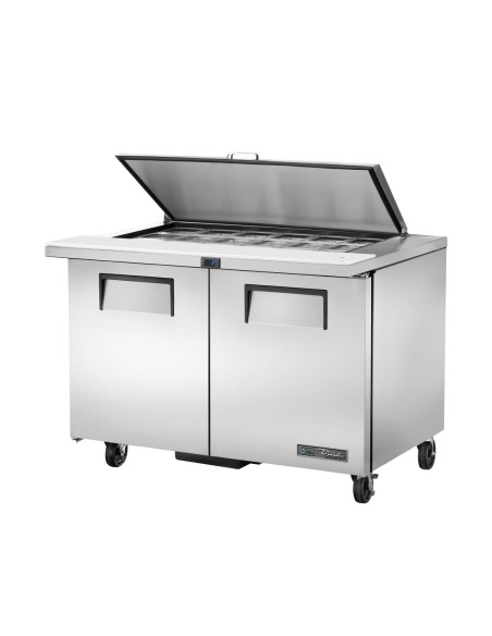 Comptoir de préparation True 2 portes 18 bacs GN 1/6 - 5 ans garantie
