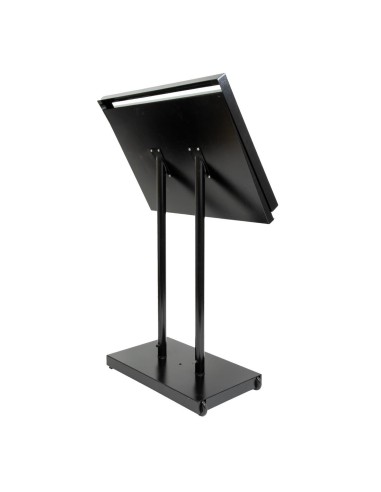Porte-menu LED blanc Securit 8xA4 - acier noir