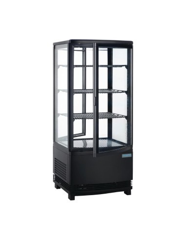 Vitrine réfrigérée Polar 86L noir - Économique et moderne