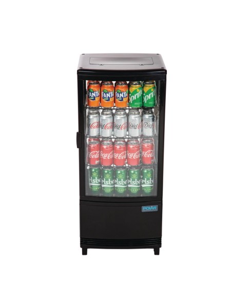 Vitrine réfrigérée Polar 86L noir - Économique et moderne
