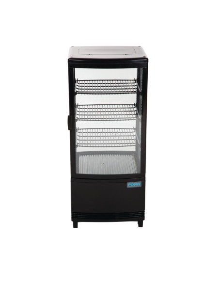 Vitrine réfrigérée Polar 86L noir - Économique et moderne