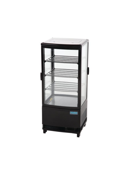 Vitrine réfrigérée Polar 86L noir - Économique et moderne