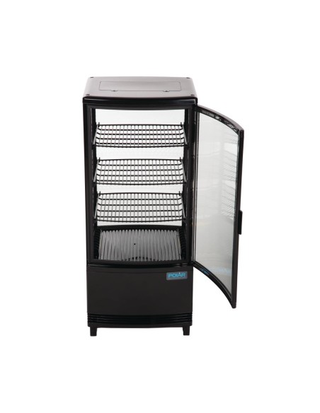 Vitrine réfrigérée Polar 86L noir - Économique et moderne
