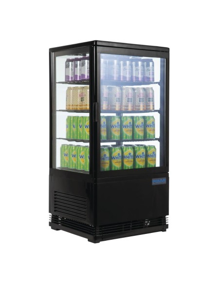 Vitrine réfrigérée Polar 68L noire - Économique et élégante