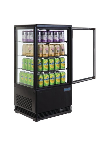 Vitrine réfrigérée Polar 68L noire - Économique et élégante