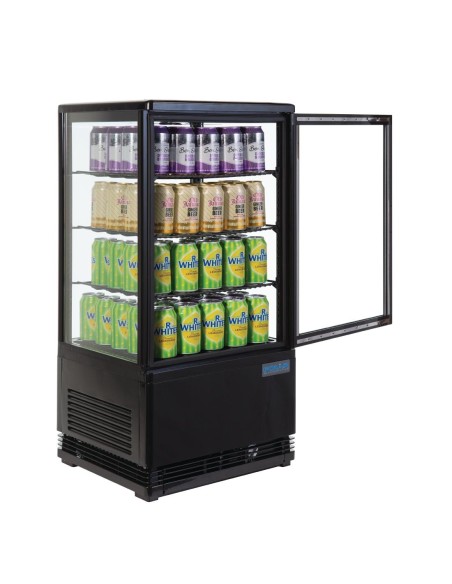 Vitrine réfrigérée Polar 68L noire - Économique et élégante