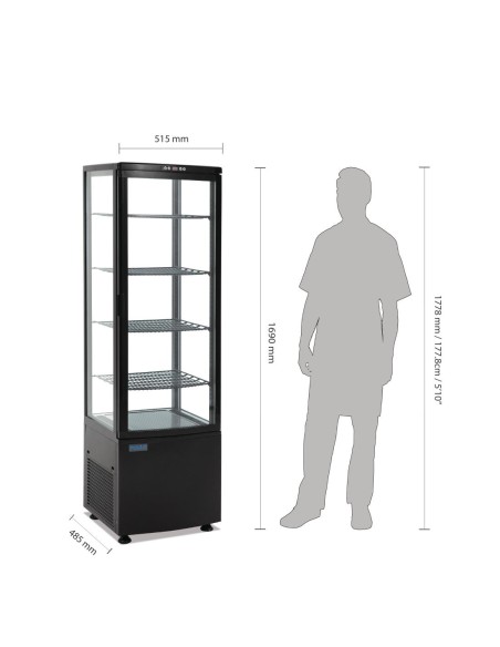 Vitrine réfrigérée Polar 235L porte incurvée - énergie A