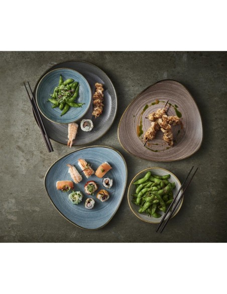 Assiettes Churchill Stonecast Raw Teal 182mm - Lot de 12
