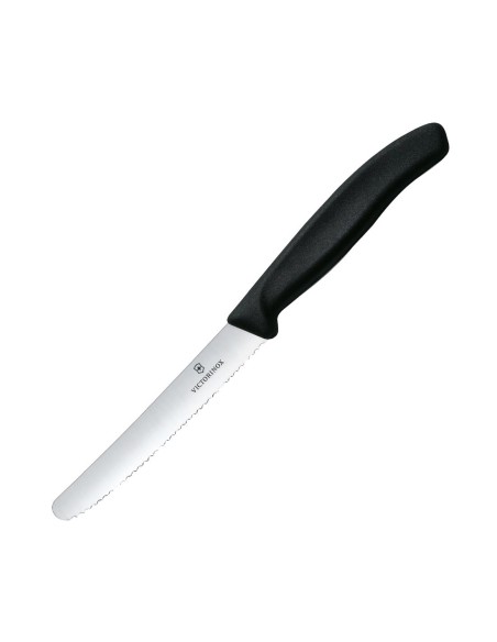 Couteau à tomate denté Victorinox 11 cm noir - Swiss Classic