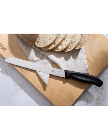 Couteau à pain 21 cm noir Victorinox - lame dentée