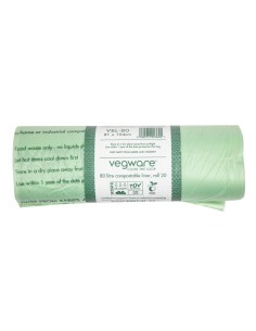 Sacs poubelle compostables Vegware Biobag 80L - Lot de 240