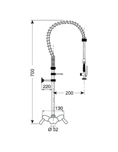 Douchette monotrou Gastro M - Petit modèle inox 2