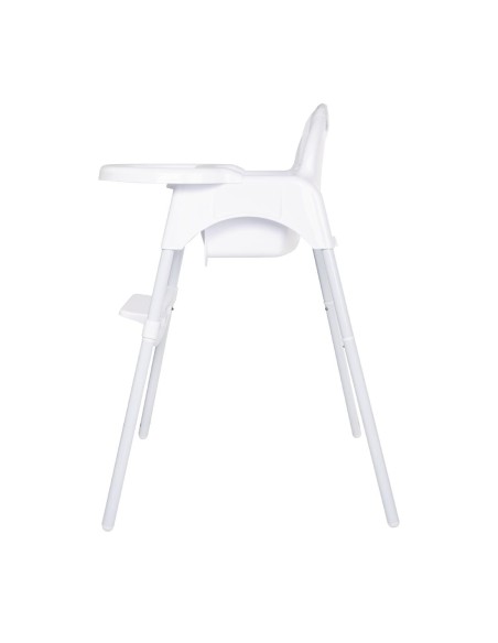 Chaise haute bébé Bolero blanc brillant - réglable et sécurisée
